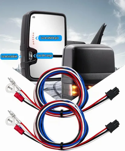 Vista 3 de Arnés de cableado para espejos de remolque Compatible con Chevy Silverado GMC Sierra 1500 2500HD 2014-2018, luces de marcha atrás y señal de giro, 2