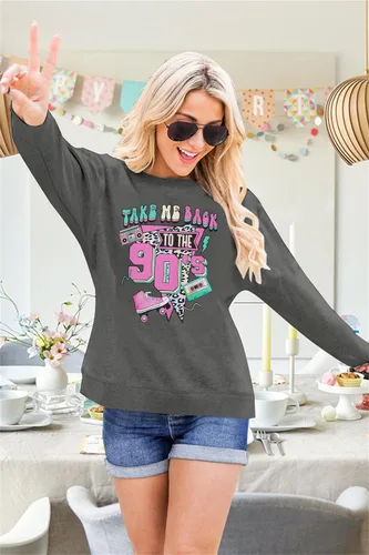 Vista 2 de FLOYU Sudadera de los años 80 Baby 90s Made Me para mujer, camisa de los años 90, traje vintage de los años 80 y 90, camiseta retro de los años 90