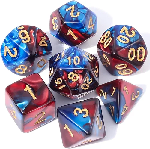 Vista 34 de CiaraQ DND - Juego de dados poliédricos con una bolsa de dados negra para juegos de mesa de rol D&D RPG MTG