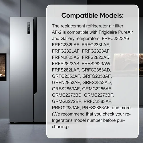 Vista 3 de Paquete de 3 filtros de aire de repuesto para refrigerador AF-2 RAF-2 compatibles con filtro de aire Frigidaire FRGPAAF2 PureAir para refrigerador
