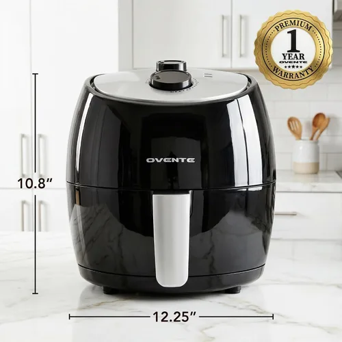 Vista 6 de OVENTE Freidora de aire compacta para una cocción saludable y sin aceite, cesta antiadherente de 3.2 cuartos de galón y apta para lavavajillas