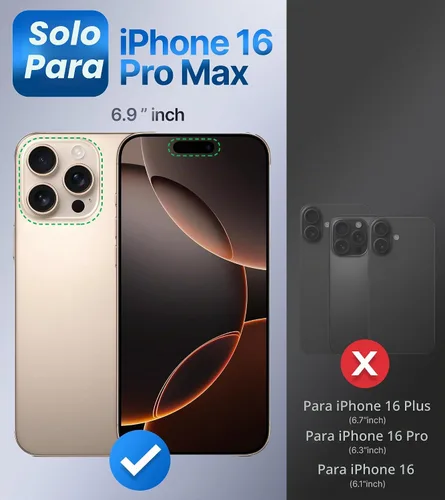 Vista 2 de Shields Up Funda para iPhone 16 Pro Max con Soporte, Funda Transparente para Teléfono con Soporte de Doble Anillo [Ajustable y Plegable] Cubierta