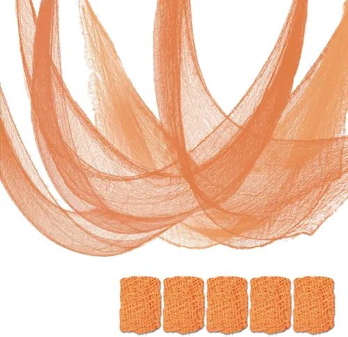 Vista 10 de Qtisky Juego de 5 telas de gasa espeluznante de Halloween, tapiz de gasa de Halloween beige para interiores y exteriores, decoraciones espeluznantes