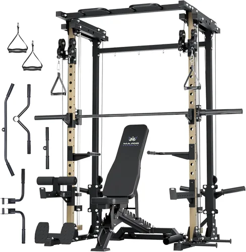 Vista 14 de Major Fitness Máquina Drone3 Smith, estante de energía todo en uno