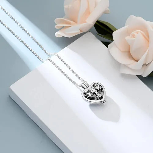 Vista 2 de shajwo Collar de cenizas de urna de árbol de la vida para mujeres y hombres, amado, dije conmemorativo de ceniza humana