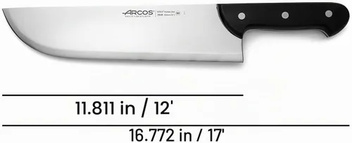 Vista 3 de Arcos Cuchillo Carnicero Acero Inoxidable Nitrum de 12 pulgadas y hoja de 11.811 in. Cuchillo profesional de 30.41 oz. Mango ergonómico POM