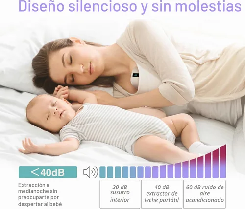 Vista 7 de Extractor de leche portátil actualizado 2025 manos libres, discreto, silencioso, 3 modos y 9 niveles, extractor de leche inalámbrico manos libres