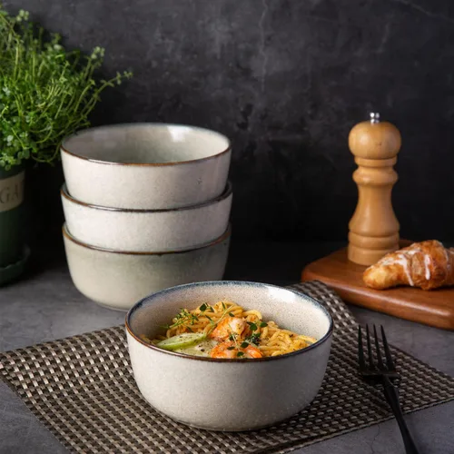 Vista 6 de AmorArc Juego de 6 cuencos de cereales para cocina, cuencos de sopa de cerámica de 26 onzas para sopa de cereales, cuencos de cocina modernos