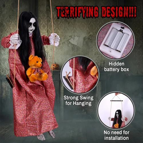 Vista 5 de Decoraciones animadas colgantes de dibujos animados de Halloween para niña