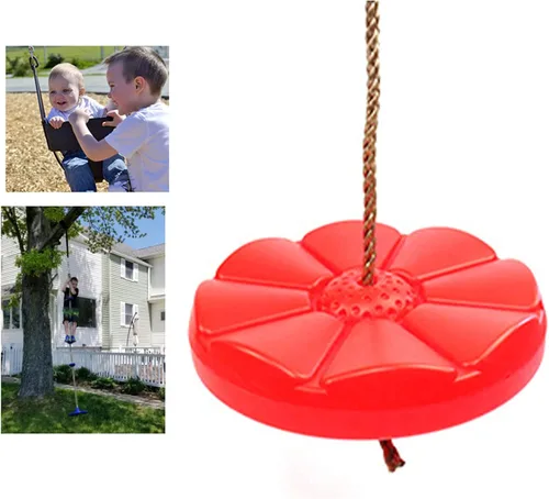Vista 8 de Columpio de disco, cuerda de disco resistente para accesorios de patio de recreo (rojo)