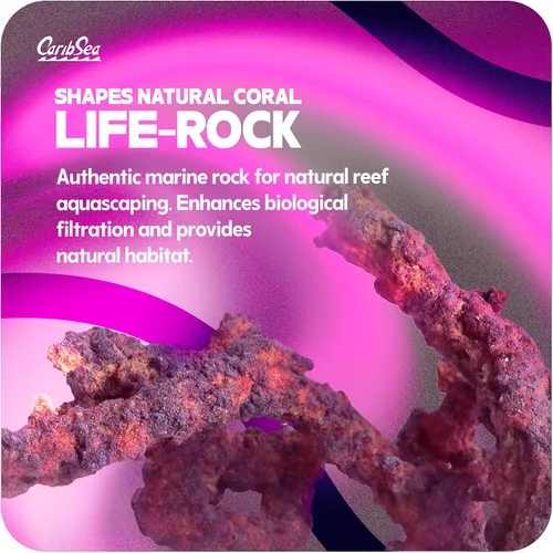 Vista 2 de CaribSea LifeRock Shapes - 20 libras - Roca aragonita natural para paisajismo acuático, apoya el crecimiento de coral y la estabilidad del tanque