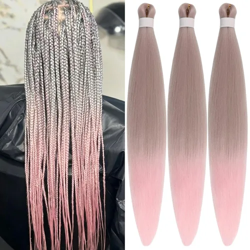 Vista 60 de Cabello trenzado para niños preestirado de 16 pulgadas, color negro para niños, trenzas sin nudos