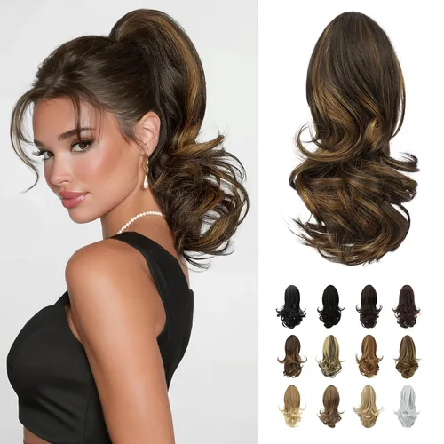 Vista 26 de SOFEIYAN Extensión de Cola de Caballo de 13" Larga y Rizada con Clip en Garra, Extensión de Cabello Sintético de Aspecto Natural para Mujeres