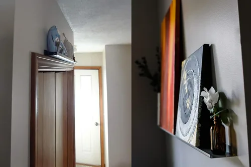 Vista 4 de Repisa flotante, estante para fotos, repisa artística, muy duradera y fabricada en los Estados Unidos (blanco, 18 pulgadas)