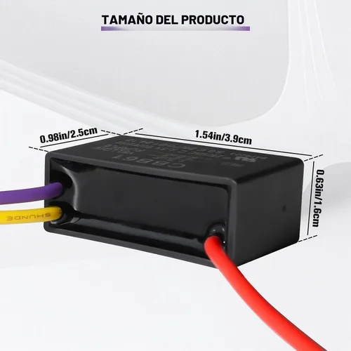 Vista 3 de Podoy CBB61 Condensador para ventilador de techo para New TECH 1.5uf 2.5uf 250V AC 3 Wire.