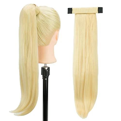 Vista 8 de IMISSU Novelly Design - Extensión de pelo largo ondulado con cola de caballo con diadema flexible (marrón claro)
