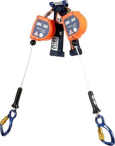 Vista 3 de 3M DBI-SALA Nano-Lok Edge 3500229 SRL, 8 pies, doble pata 100% de amarre, mosquetón de aluminio con borde afilado, conector rápido para montaje