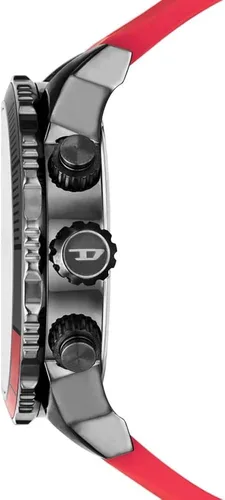 Vista 2 de Diesel DZ4613 - Reloj para hombre con esfera cronógrafo gris silicona roja doble plumón 20 Rojo