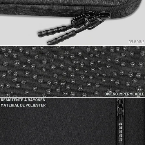Vista 4 de Funda protectora para laptop de 14 pulgadas, a prueba de golpes, para Apple MacBook Pro, resistente al agua, con bolsillos, funda para computadora