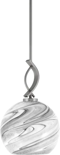 Vista 32 de Toltec Lighting Cavella Stem Colgado Mini colgante, acabado grafito, vidrio de muselina blanca de 4 pulgadas