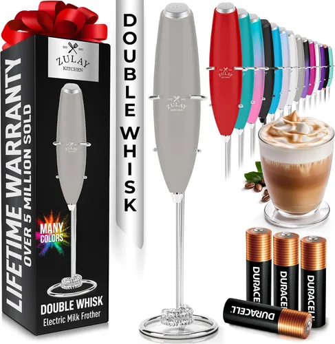 Vista 56 de Zulay Kitchen Potente varita espumadora de leche con 2 baterías Duracell – Mezclador de bebidas portátil ultrarrápido – Máquina de espuma eléctrica