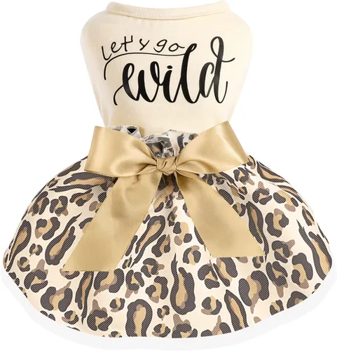 Vista 6 de Yikeyo Vestido de perro para primavera y verano, ropa de perro para perros pequeños, falda para perros pequeños, vestidos de cachorro, vestido