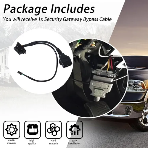 Vista 4 de Cable de derivación de puerta de enlace de seguridad, adaptador de herramienta de diagnóstico, cable conector compatible con Dodge Cummins RAM 1500