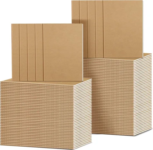 Vista 16 de Handepo 100 paquete de cuadernos de composición A5/A6 con líneas rayadas, cuadernos de composición de cartón Kraft a granel con cubierta suave