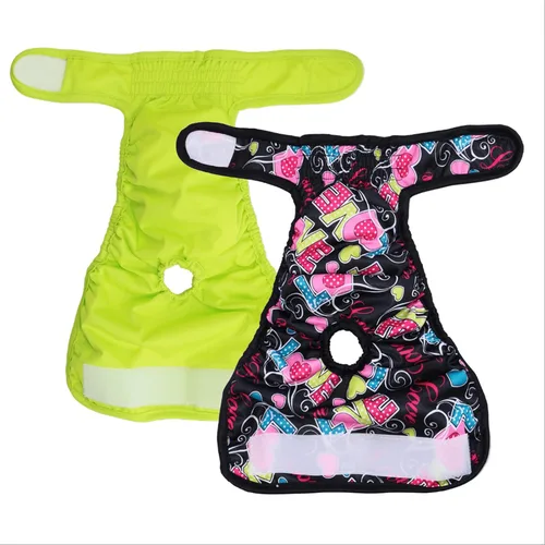 Vista 3 de Pañales para mascotas lavables para perras (paquete de 7), pañales cómodos y reutilizables para perritos (estilo A, XS)