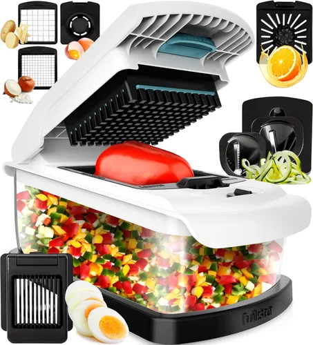 Vista 11 de Fullstar The Original Pro Chopper - Picador de verduras y espiralizador, picador de alimentos con recipiente, rebanador de frutas, utensilios