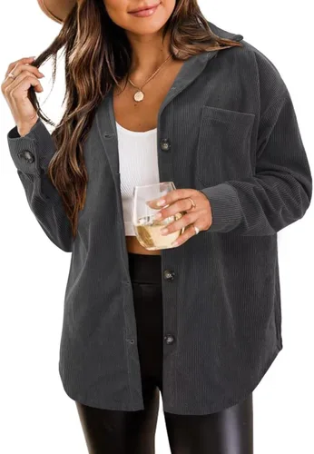 Vista 74 de ZOLUCKY Chaqueta de manga larga con botones para mujer, talla grande, blusas