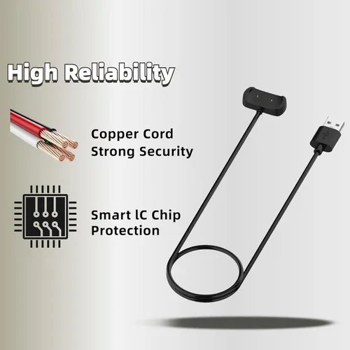 Vista 4 de Cargador para Amazfit Bip 3/Bip 3 pro/bip U, compatible con Amazfit Bip 5, cable de carga magnético USB A 3.3 pies/3.3 ft