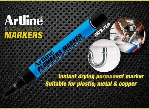 Vista 7 de Artline Plumbers - Marcadores permanentes, serie profesional, para uso en superficies húmedas, marcadores de construcción impermeables, punta