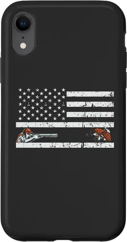 Vista 24 de Funda para iPhone 16 Orgullosa Bandera Americana Retro - Skeet Trap Clay Shotgun Shooting Case
