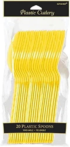 Vista 5 de Vibrantes cucharas de plástico color rojo manzana (paquete de 20) – ecológicas, duraderas y llamativas, perfectas para fiestas y eventos