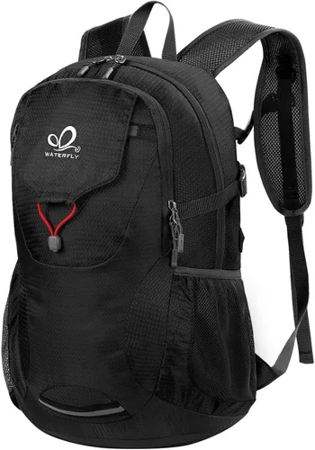 Vista 14 de WATERFLY Mochila de senderismo ligera y plegable, paquete de día 30L azul
