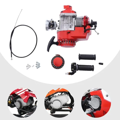 Vista 2 de Kit de motor de bicicleta de 2 tiempos de 49 cc, motor de gasolina para bicicleta de bolsillo, mini motocross, ATV, scooter, motor de arranque