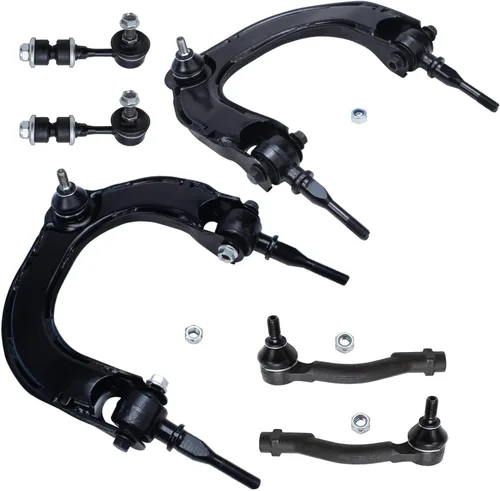 Vista 170 de Detroit Axle - Kit de extremo delantero para Chrysler 300 Dodge Charger 2011-2023 Challenger, 2 Lower Rearward Control Arms 2 Outer Tie Rods 2