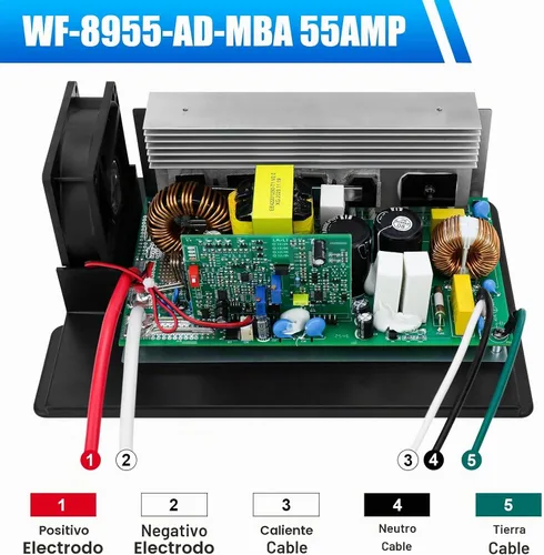Vista 8 de Convertidor de potencia Wf-8955an actualizado con reconocimiento de plomo ácido y baterías de litio, convertidor Rv Wf-8955-Ad-Mba de 55 amperios