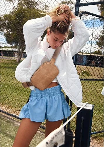 Vista 2 de Telena Riñonera de cuero para mujer, riñoneras de moda para mujer, bolsa cruzada para el cuerpo, Camel marrón