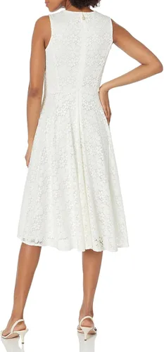Vista 2 de Tommy Hilfiger Vestido acampanado de encaje retro sin mangas para mujer