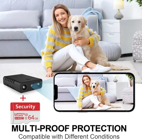Vista 5 de 32G gratis: cámara inalámbrica más pequeña, cámara de seguridad WiFi HD1080P, batería de 1.5 horas, cámara de video portátil