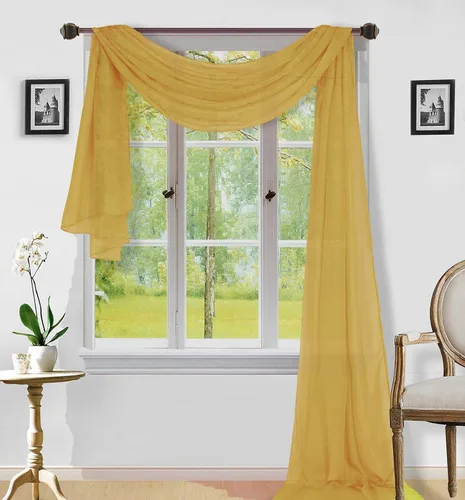 Vista 18 de Sapphire Home Cortinas de cenefa para ventana, cenefas transparentes extralargas para ventanas, cortinas de gasa para sala de estar, cocina