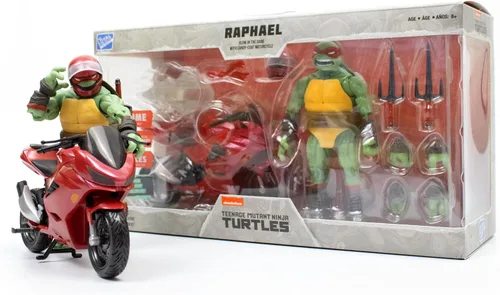 Vista 5 de The Loyal Subjects Teenage Mutant Ninja Turtles BST AXN IDW Raphael Figura de acción de 5 pulgadas con bicicleta deportiva metálica 'Candy Coat