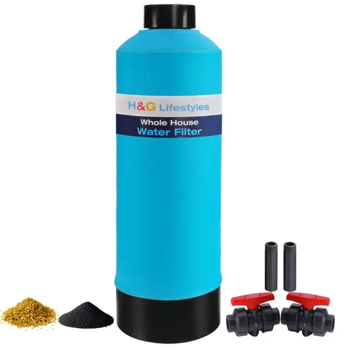 Vista 9 de H&G Lifestyles Sistema de filtro de agua para toda la casa, filtro de agua de hierro y manganeso para agua de pozo y agua de la ciudad, reduce