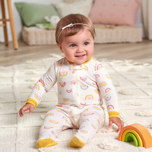 Vista 5 de Gerber - Paquete de 4 mamelucos con pies para bebés