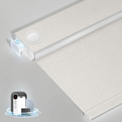 Vista 8 de Persianas motorizadas inteligentes con control remoto, persianas enrollables automáticas sin taladro, persianas eléctricas opacas para ventanas
