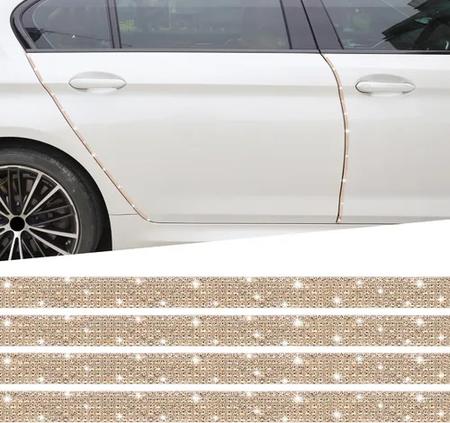 Vista 14 de TOMALL Bling Protector de Puerta de Coche Parachoques Anticolisión Tira Adhesiva de Cristal Antiarañazos Cristales Protector de Parachoques
