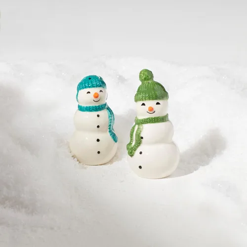 Vista 5 de Lenox 895171 Balsam Lane - Juego de sal y pimienta de muñeco de nieve, 2 piezas, alojamiento navideño y festivo