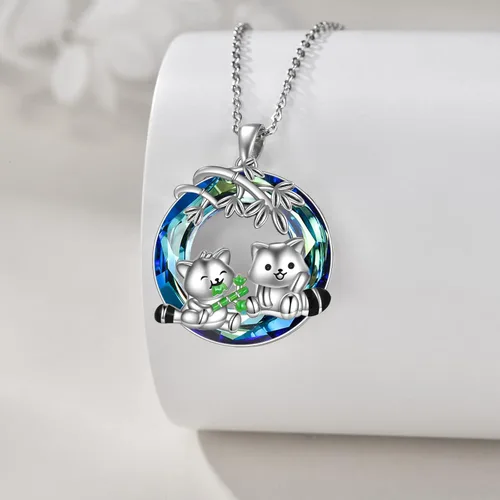 Vista 4 de Pingüinosperezosospandasbúhospanda rojojirafagatosllamasdinosaurioosocerdo monoconejito de Pascua, regalos de pingüinos, plata de ley 925, joyería